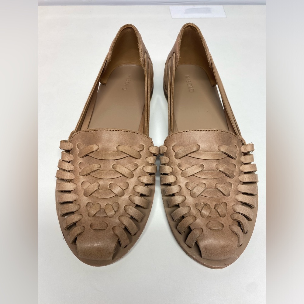 Nisolo Huaraches Tan Leather Woven Slip-On Sandals